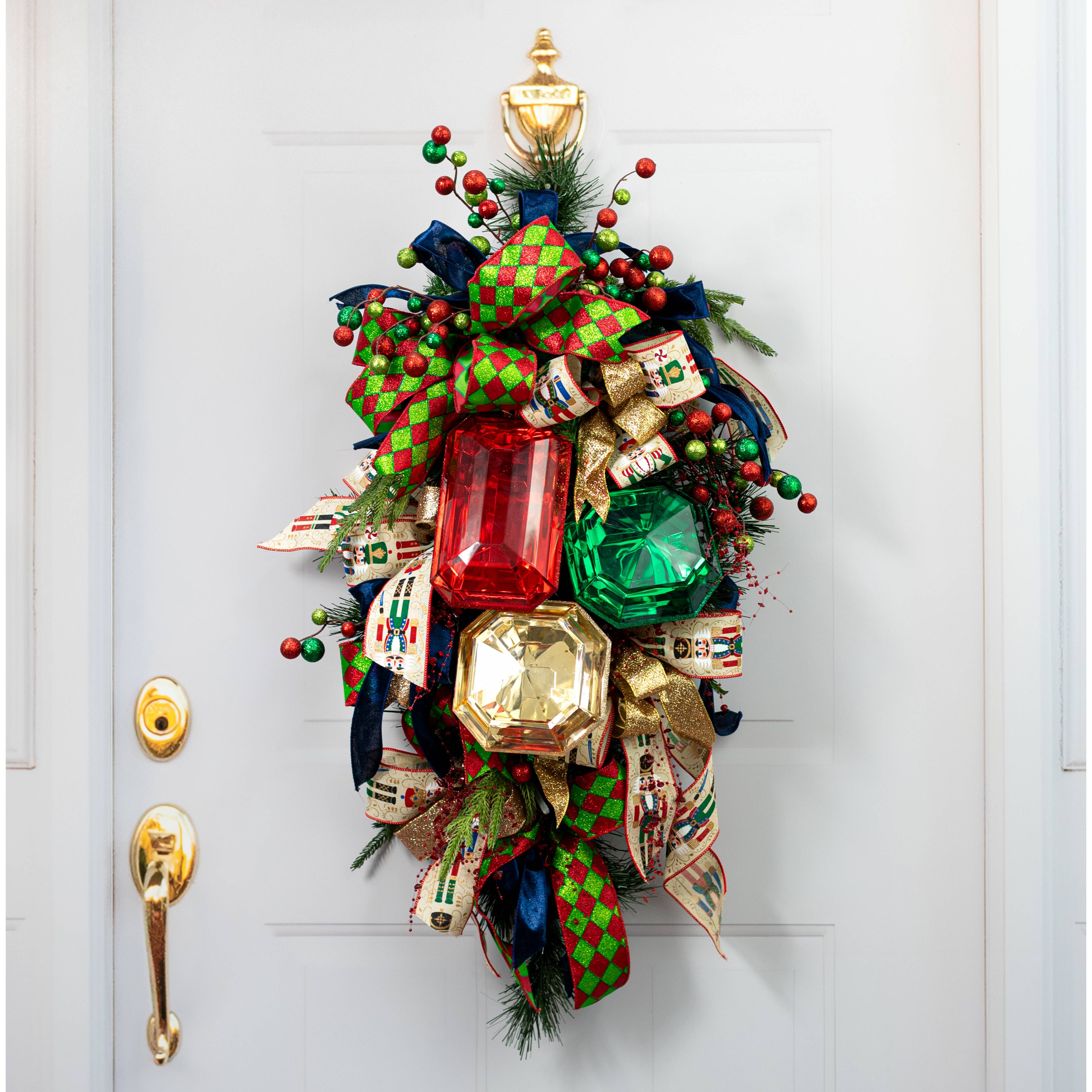 7.75" Tall Jewel Gem Ornament: Red