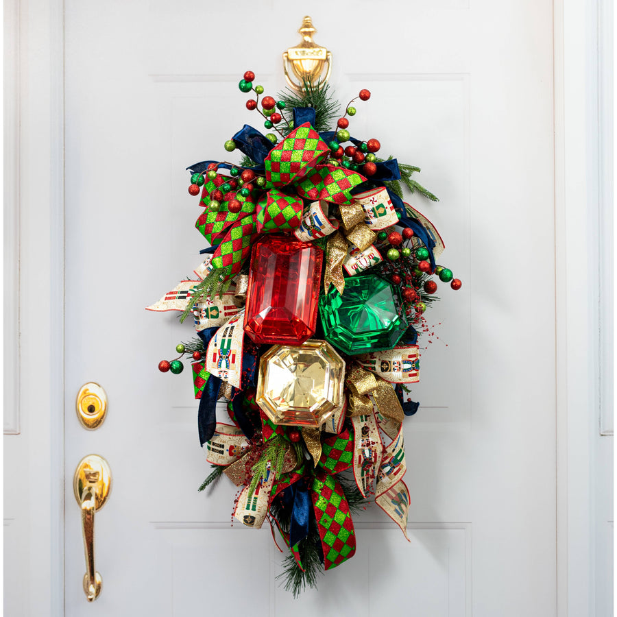 7.75" Tall Jewel Gem Ornament: Red