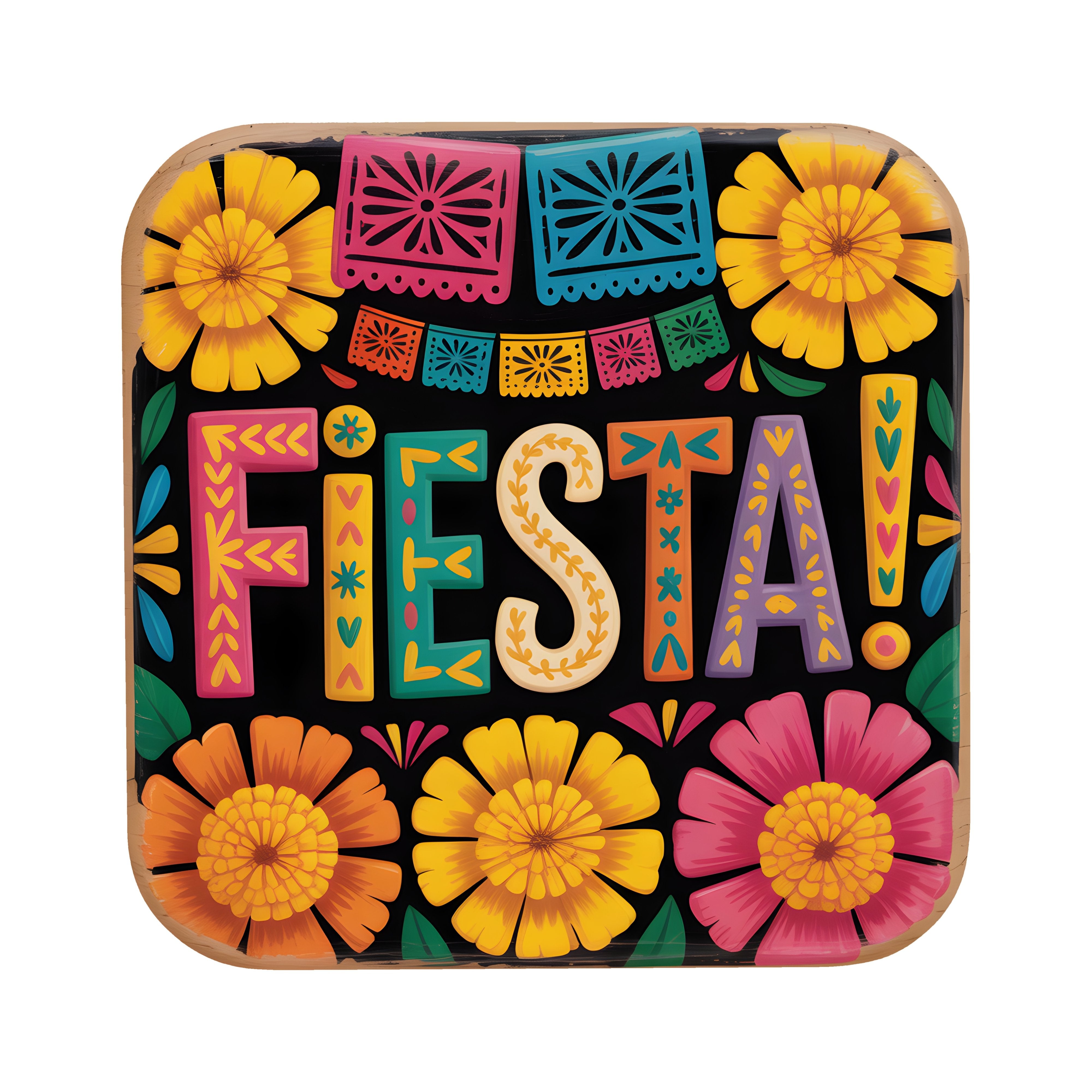 9.0" Square Waterproof Sign: Colorful Fiesta Celebration Item Number: CD1214NH-090