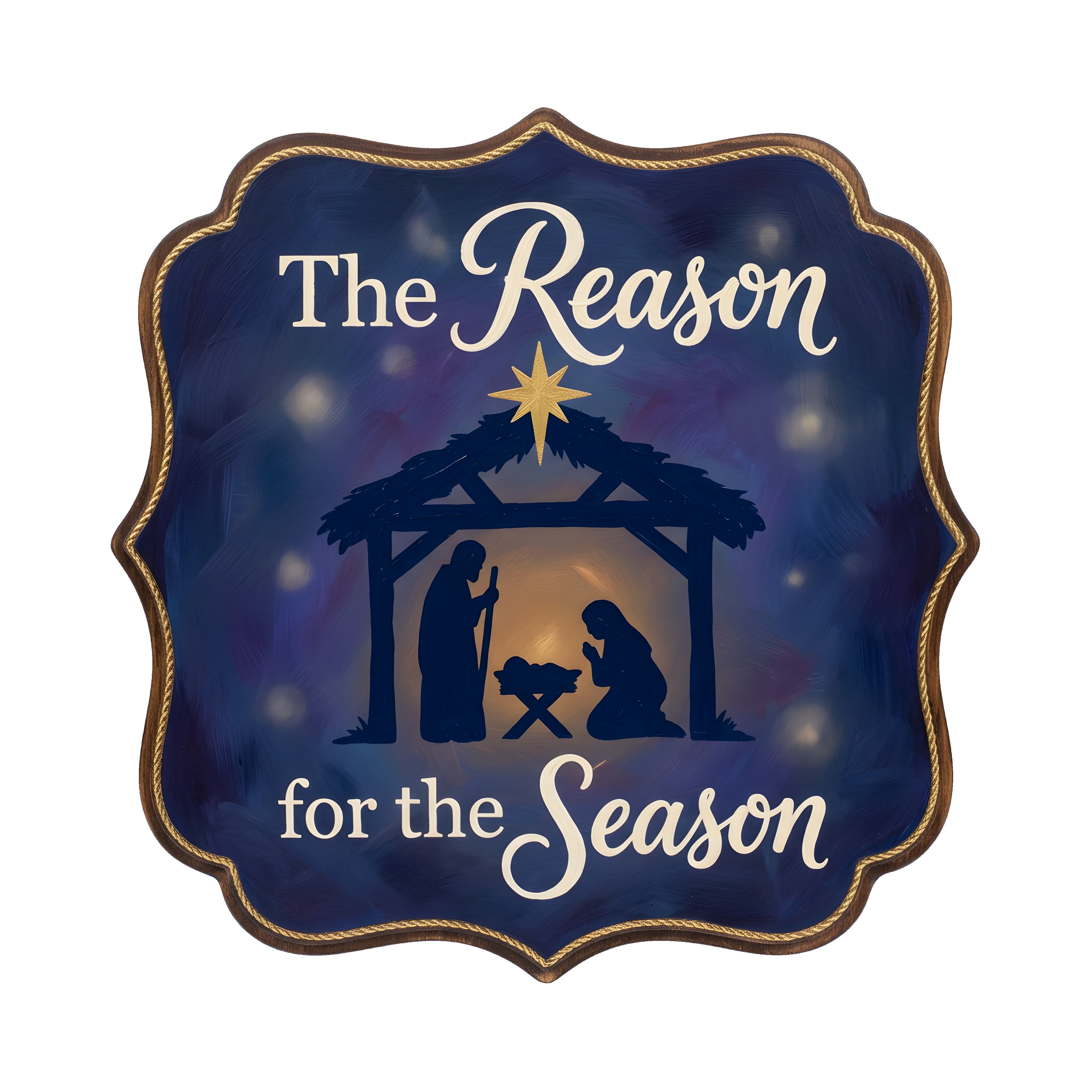 9.4" Bracket Waterproof Sign: The Reason for the Season Nativity Item Number: CD1319NH-094