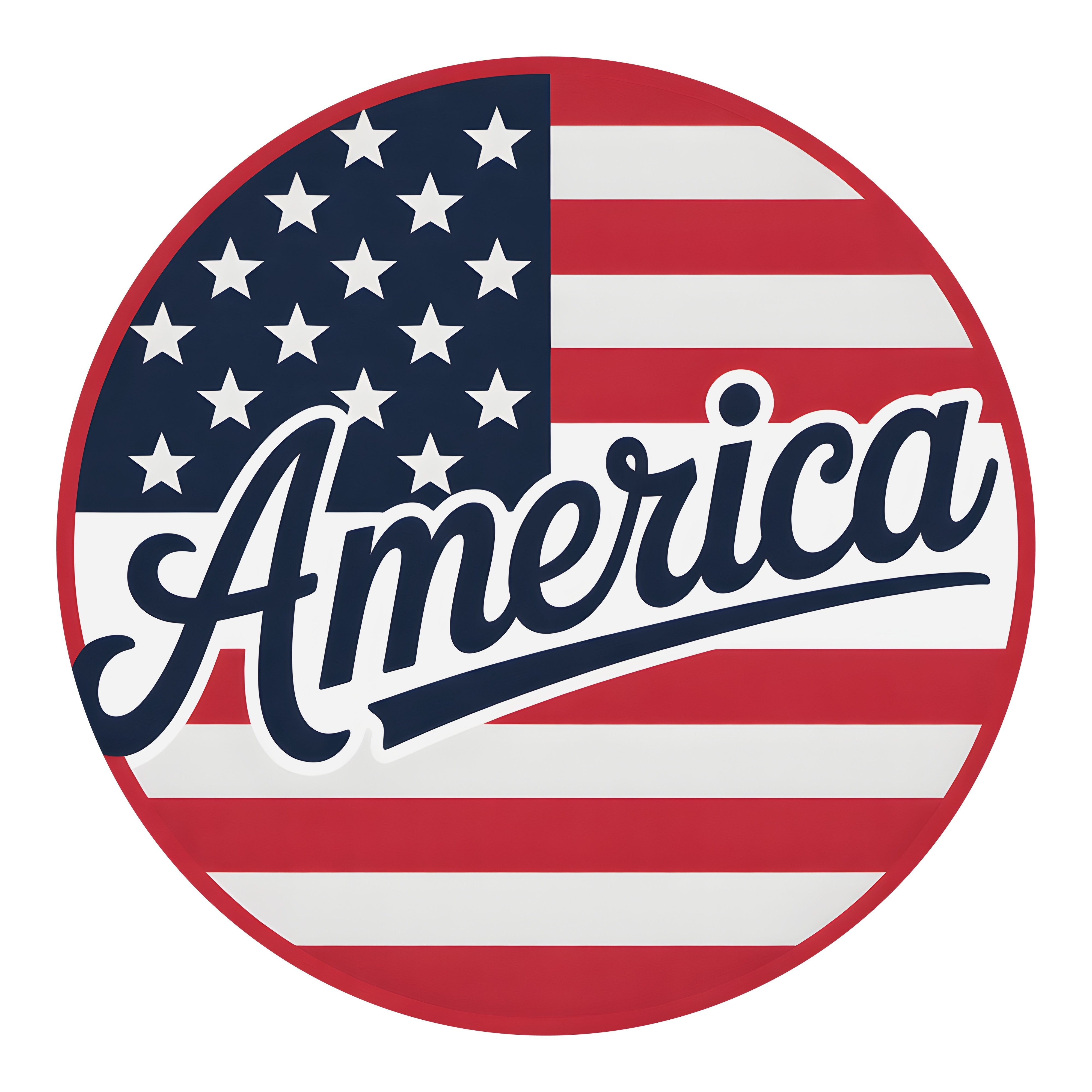 9.4" Round Waterproof Sign: America Bold Stars and Stripes Item Number: CD1434NH-094