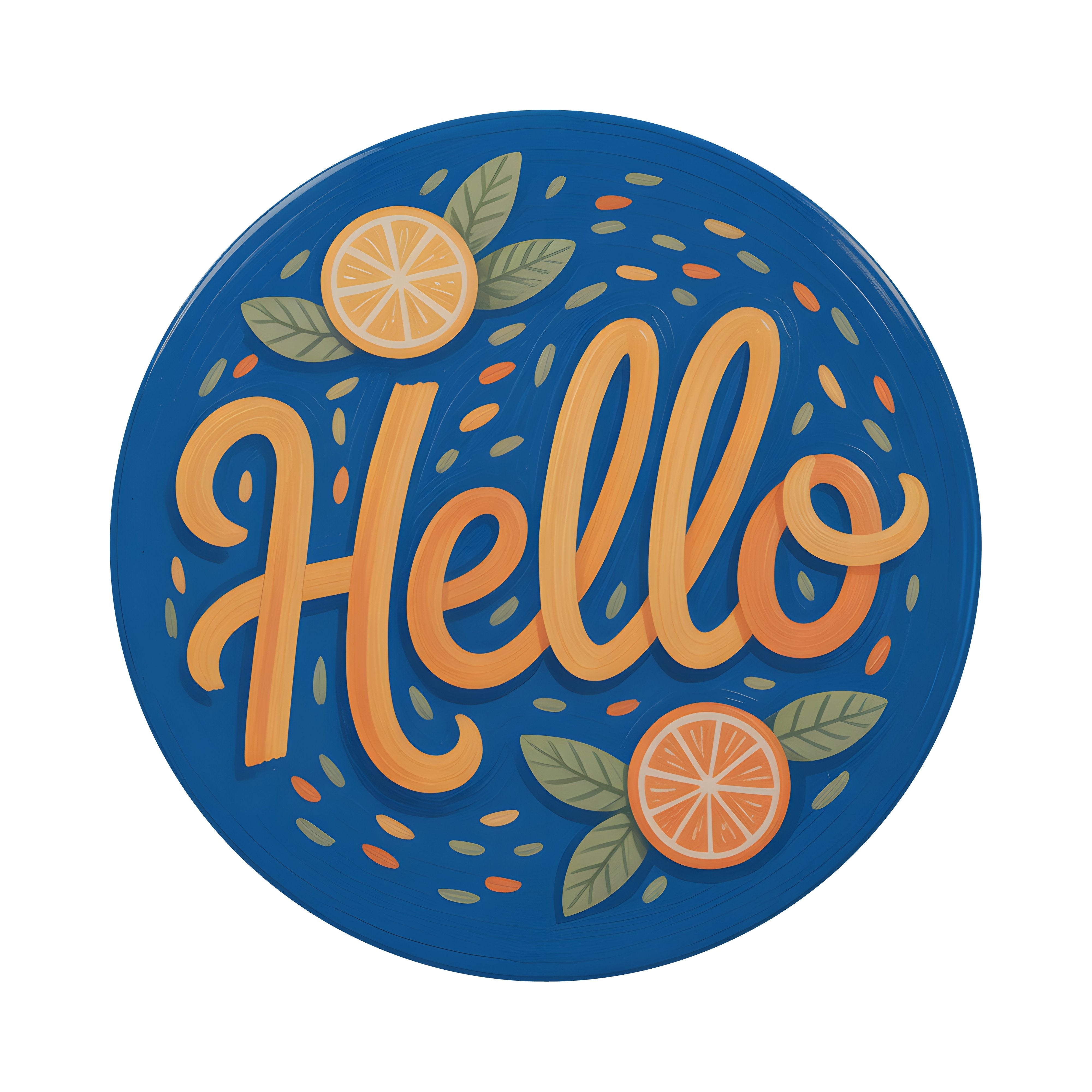 9.4" Round Waterproof Sign: Hello Citrus  Item Number: CD1272NH-094