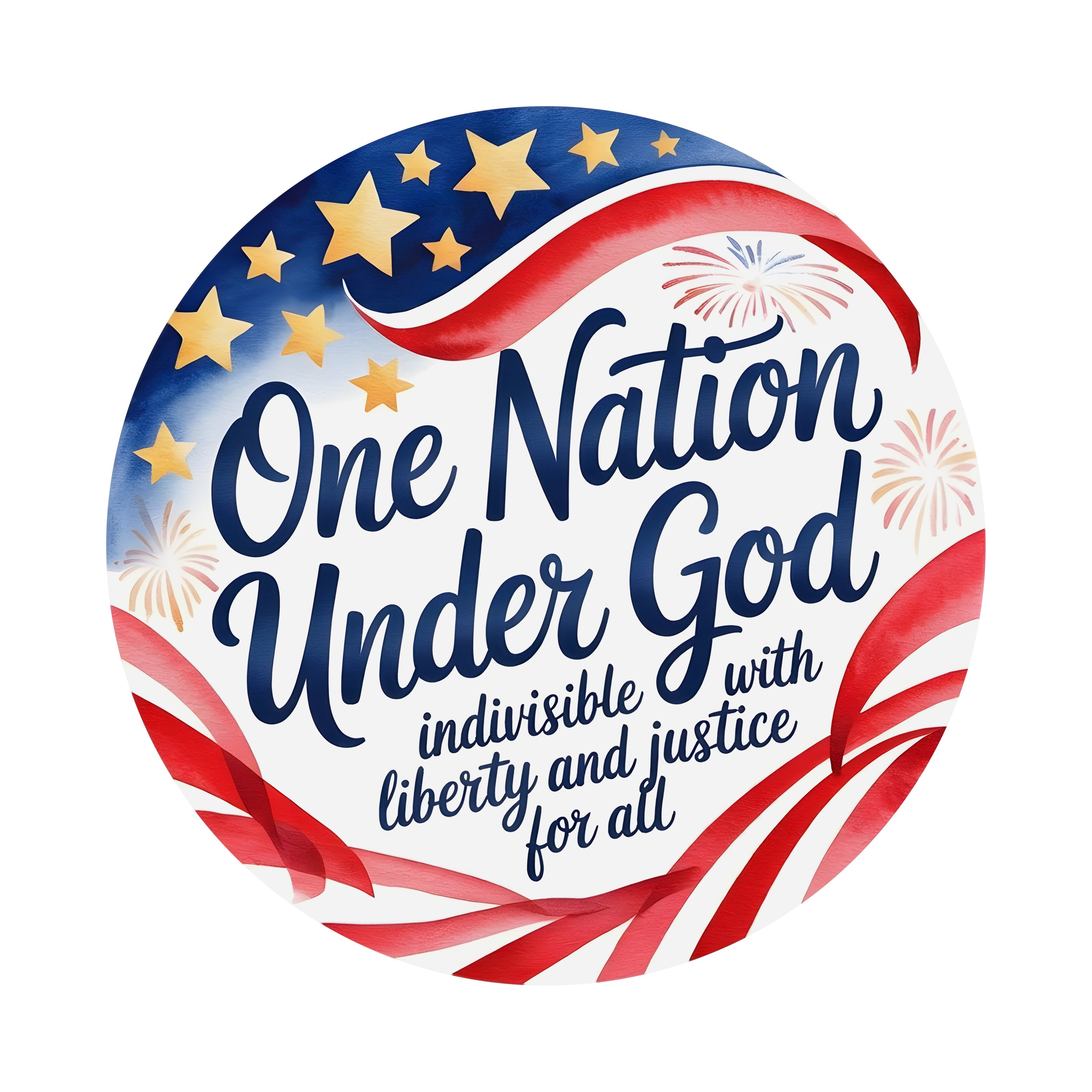 9.4" Round Waterproof Sign: One Nation Under God Patriotic Pledge Item Number: CD1304NH-094