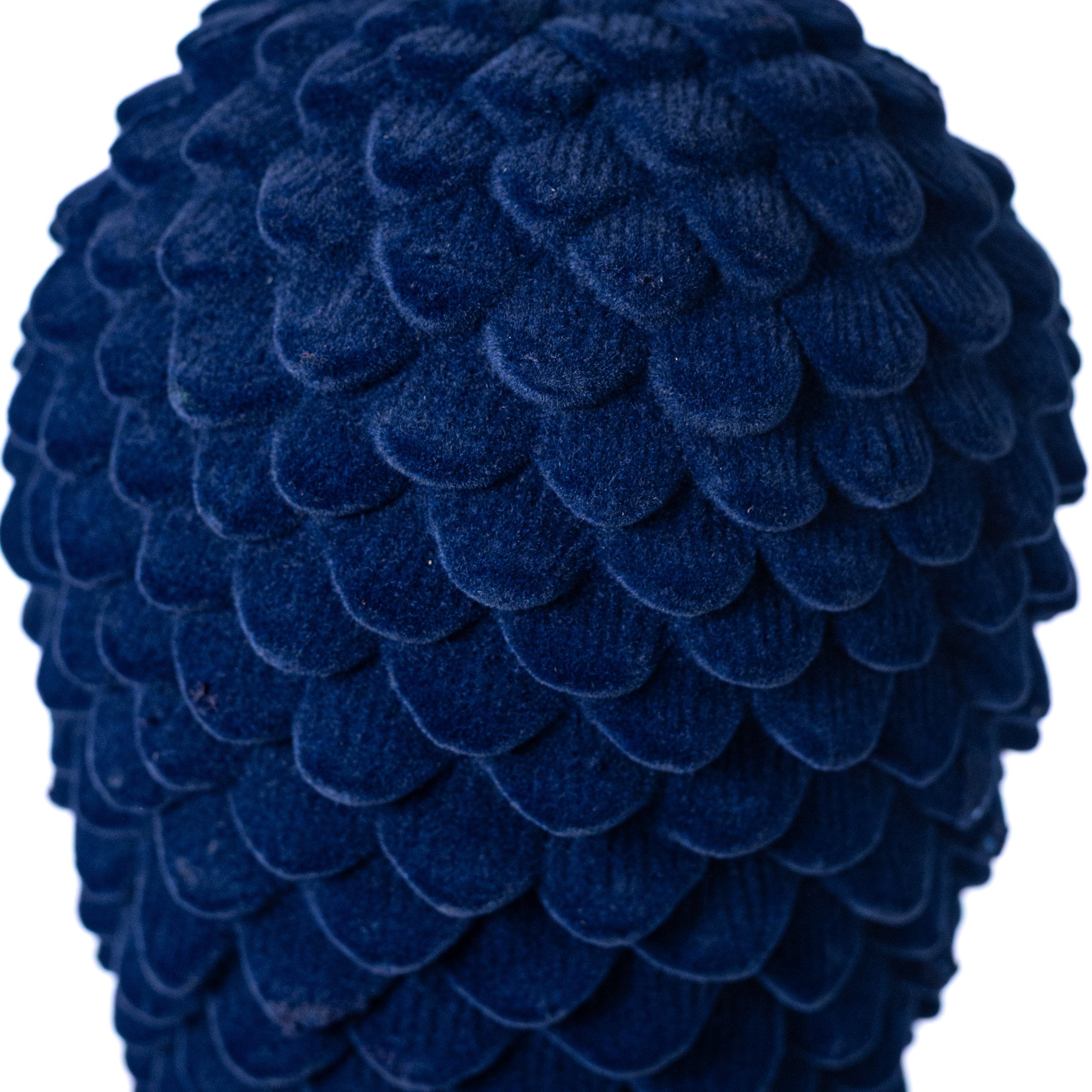 9.5" Flocked Pinecone Ornament: Dark Blue detail photo 3