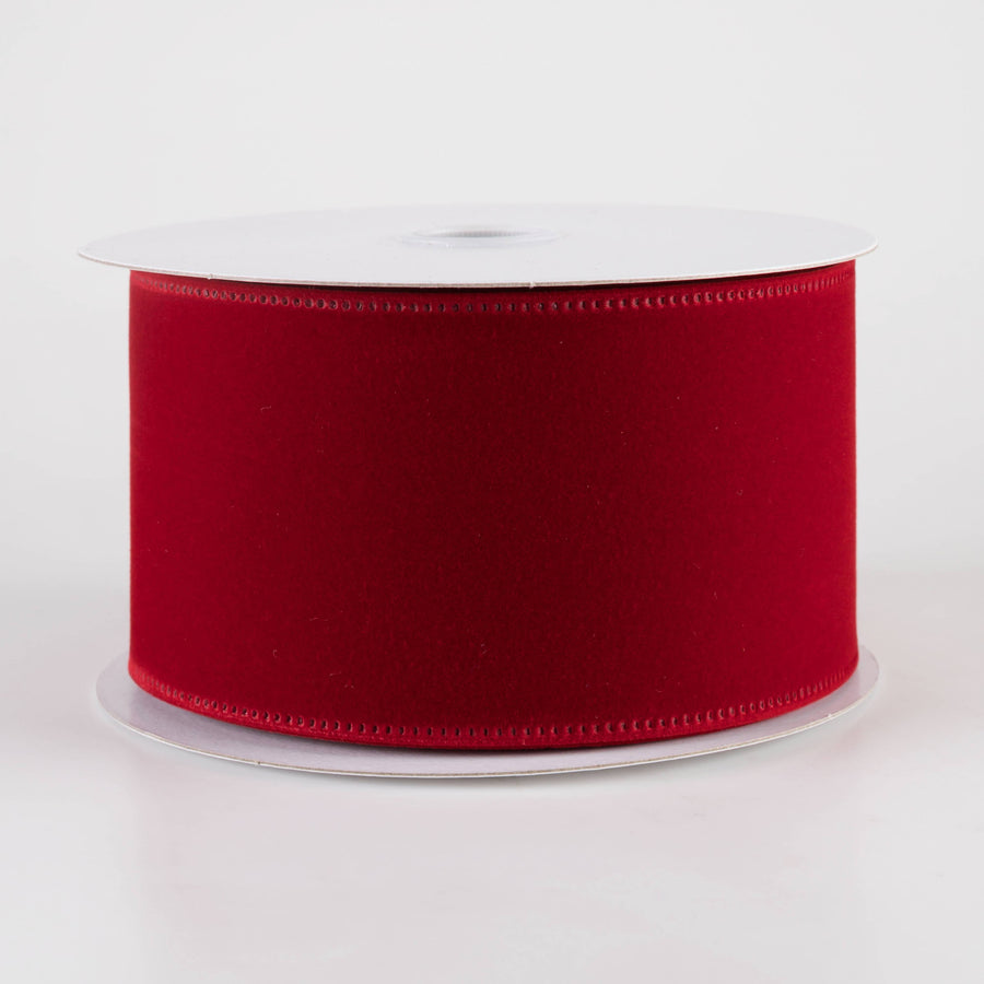 2.5" Value Velvet Ribbon: Dark Red (10 Yards)