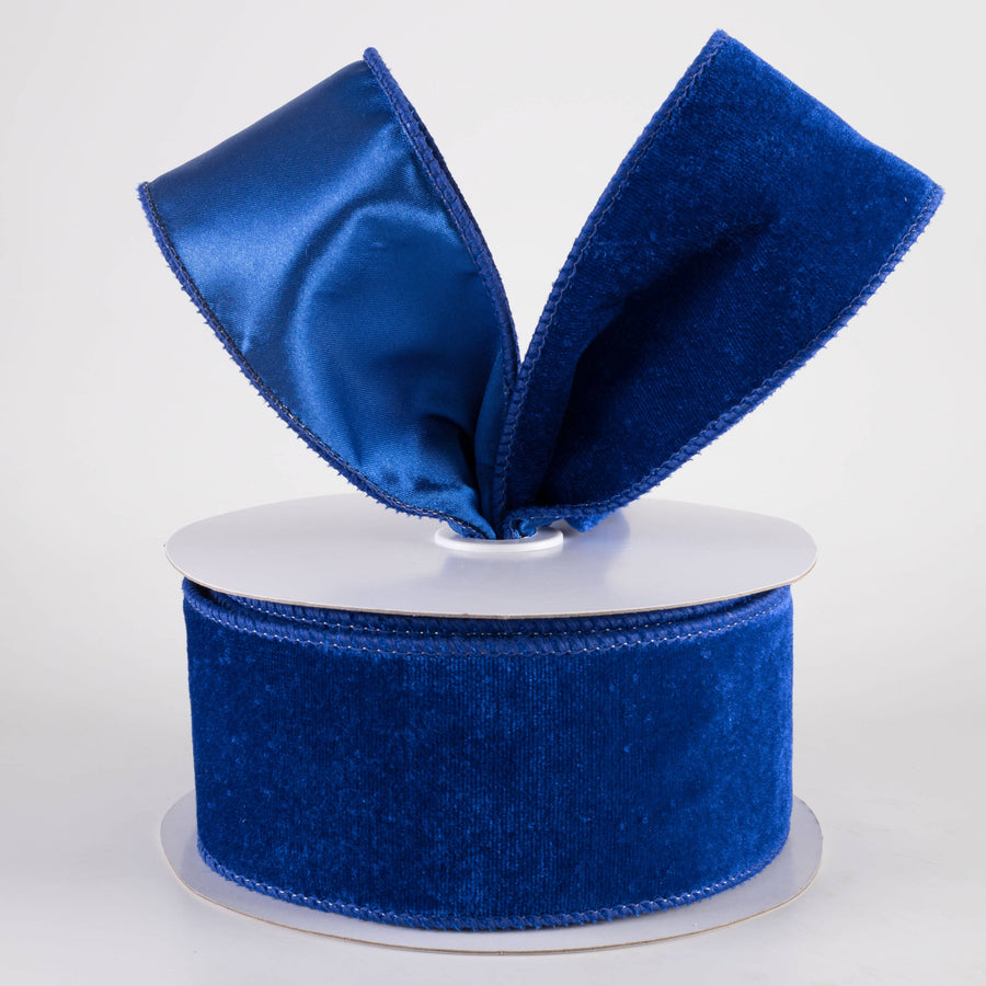 2.5" Deluxe Velvet Satin Backing Ribbon: Royal Blue (10 Yards)