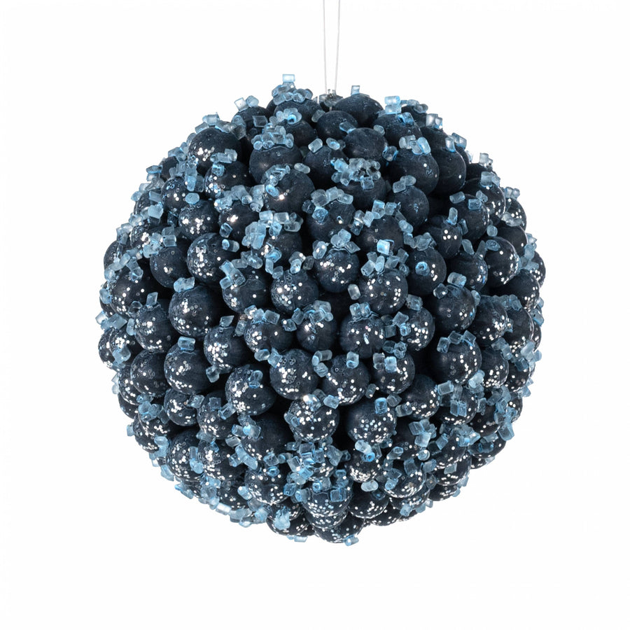 4.5" Iced Berry Ball Ornament: Blue