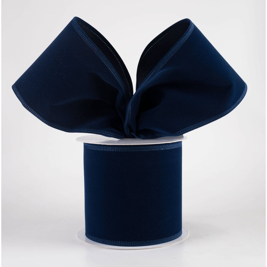 4" Value Velvet Ribbon: Navy Blue (10 Yards)