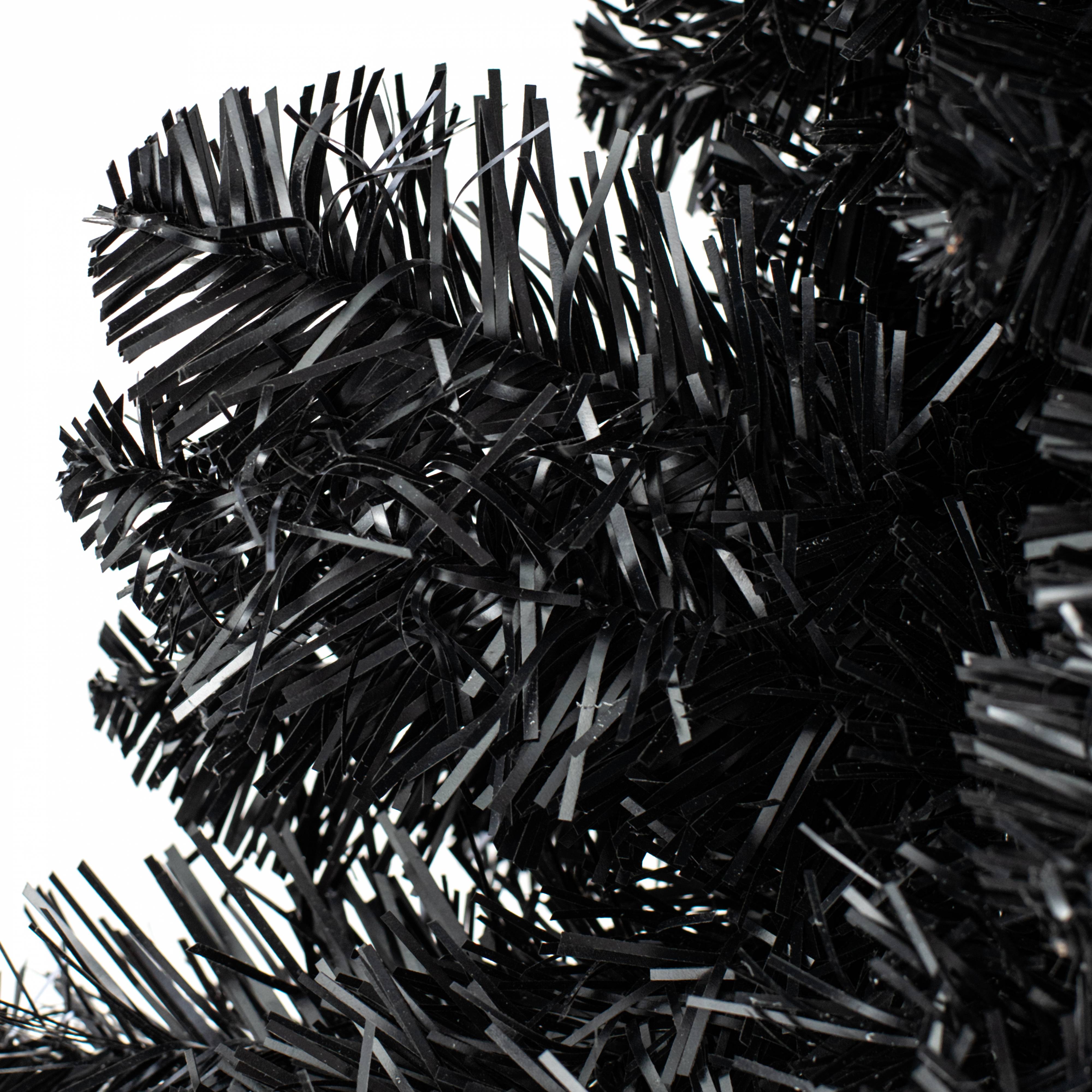 2' Pine Tinsel Tree: Black