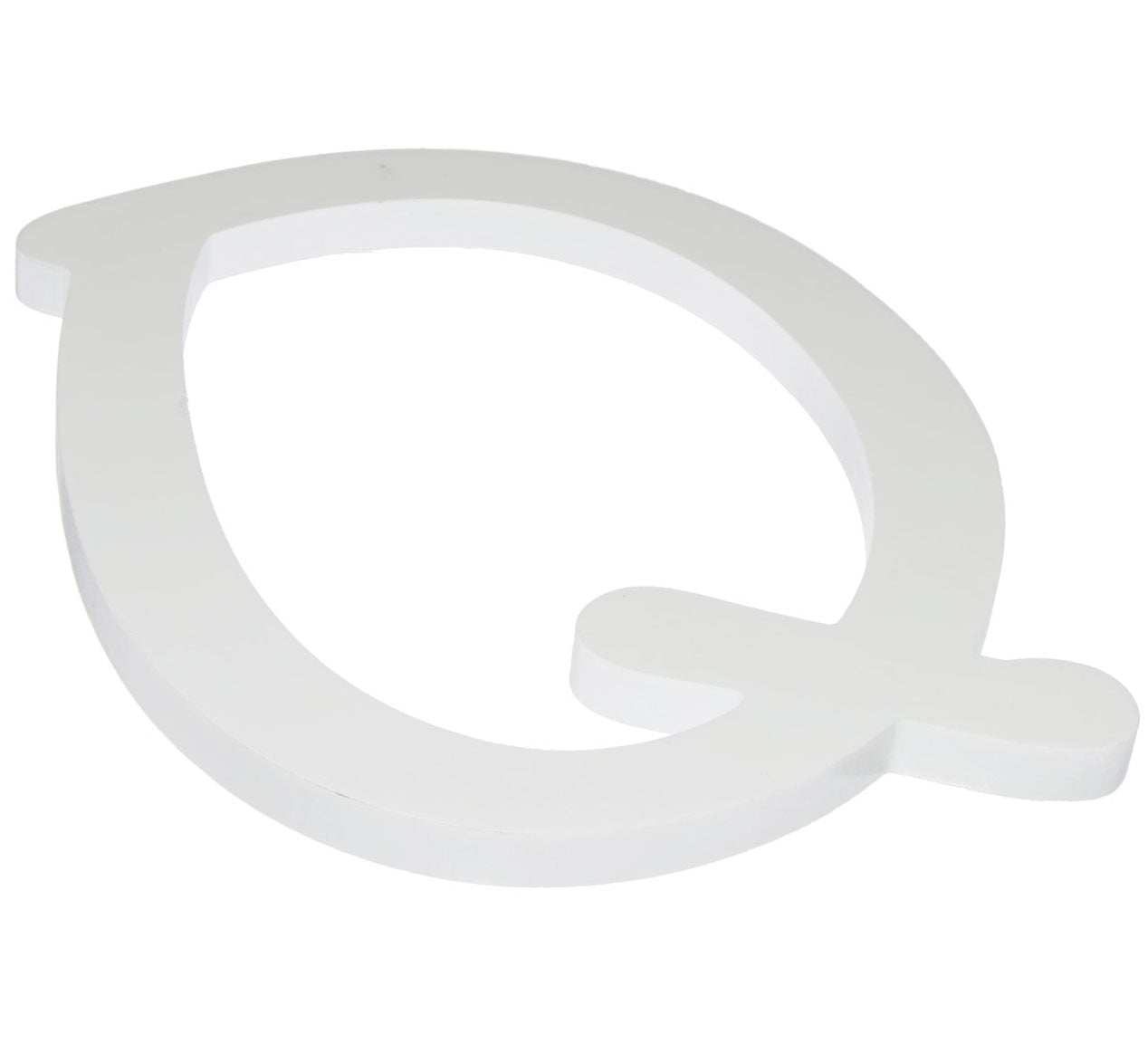 9" White Wood Script Letter: Q