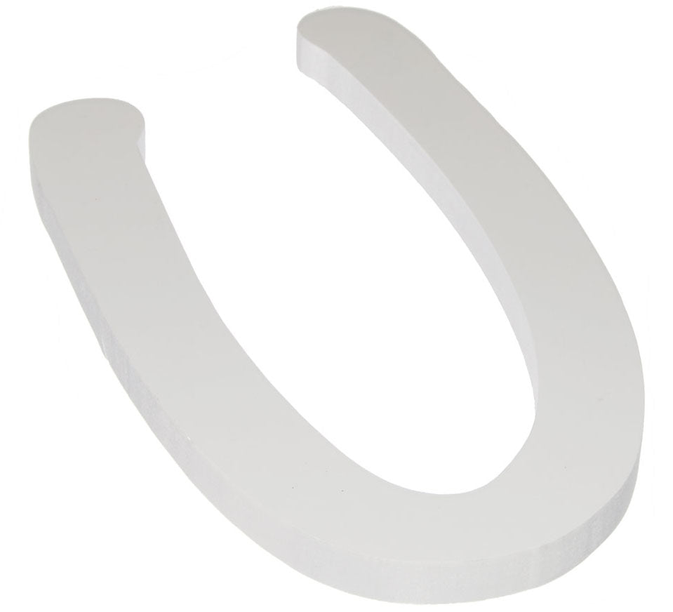 9" White Wood Script Letter: U
