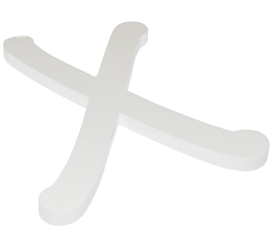 9" White Wood Script Letter: X