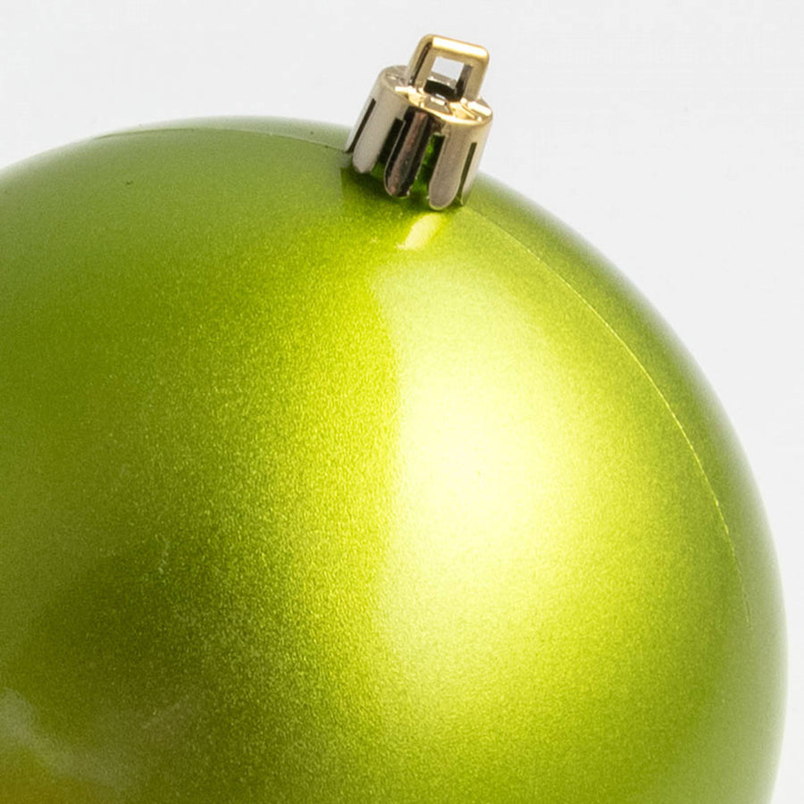 100MM Plastic Ball Ornament: Candy Apple Green (Set of 4)