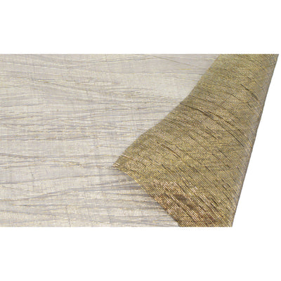 17" Crinkle Fabric Roll: Metallic Black/Gold (5 Yards)