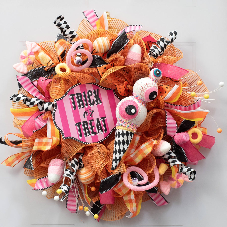 13" EyesCream Ornament: Harlequin Pink Eyeballs Ice Cream