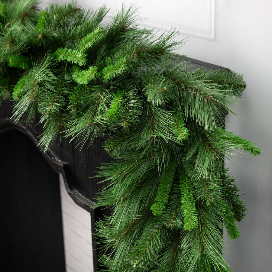 9' X 14" Mixed Pine Garland: Mixed Green