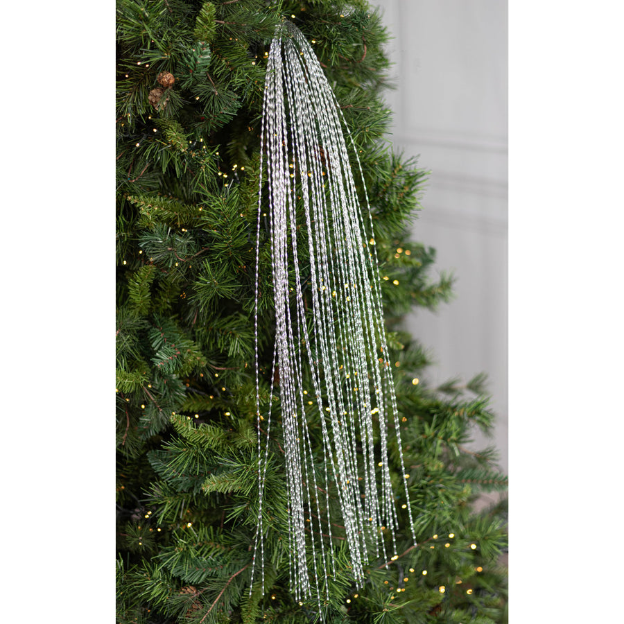 48" Metallic Twisted Grass Spray: Silver