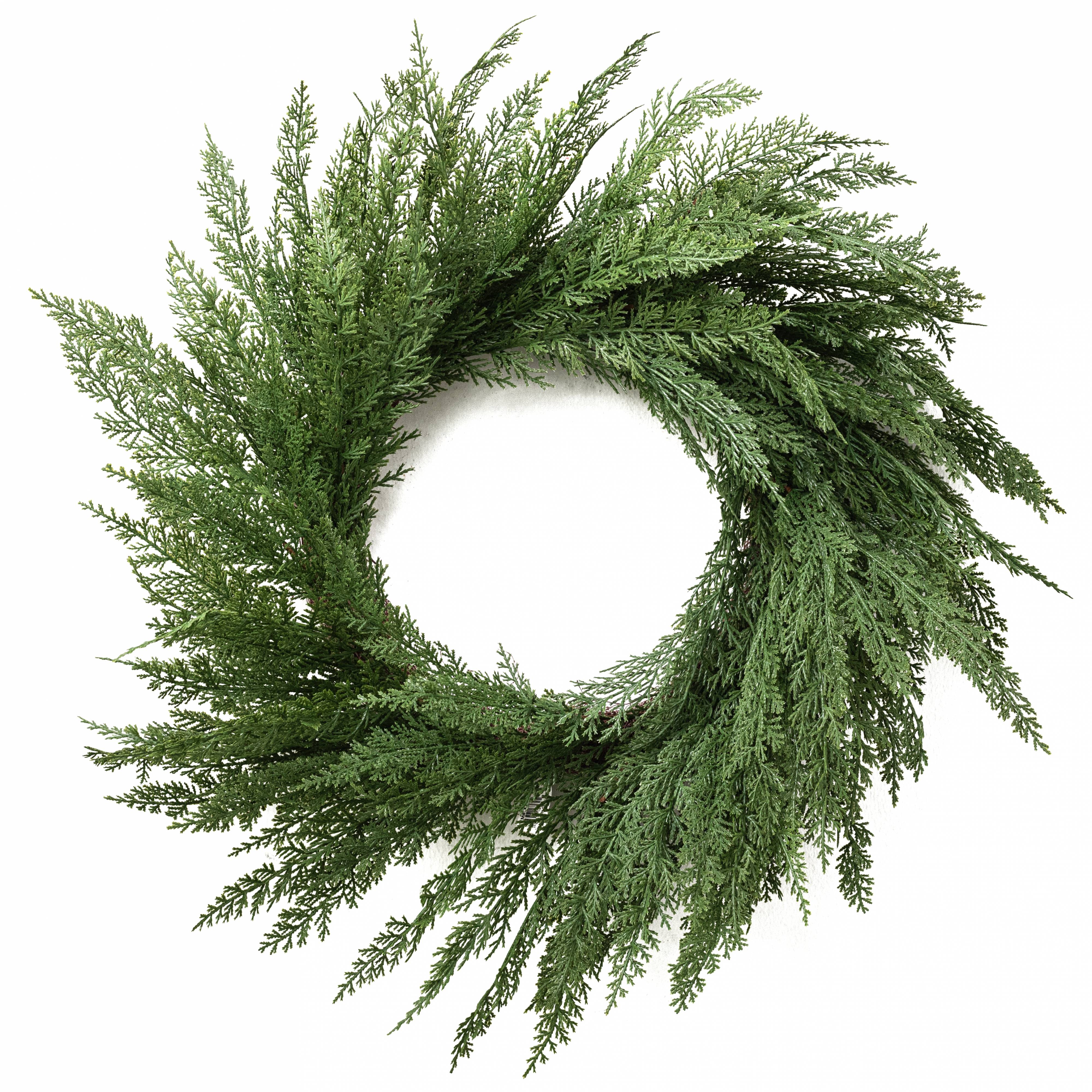 28" Faux Cedar Arborvitae Wreath