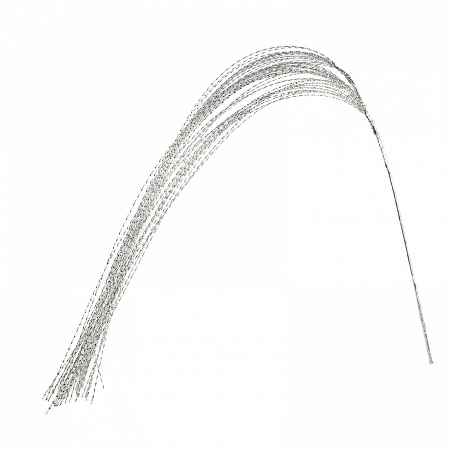 48" Metallic Twisted Grass Spray: Silver