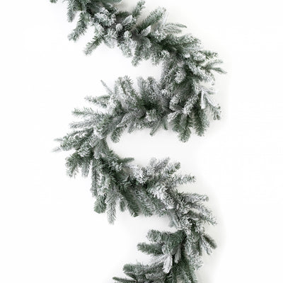 9' X 12" Durham Flocked Pine Garland