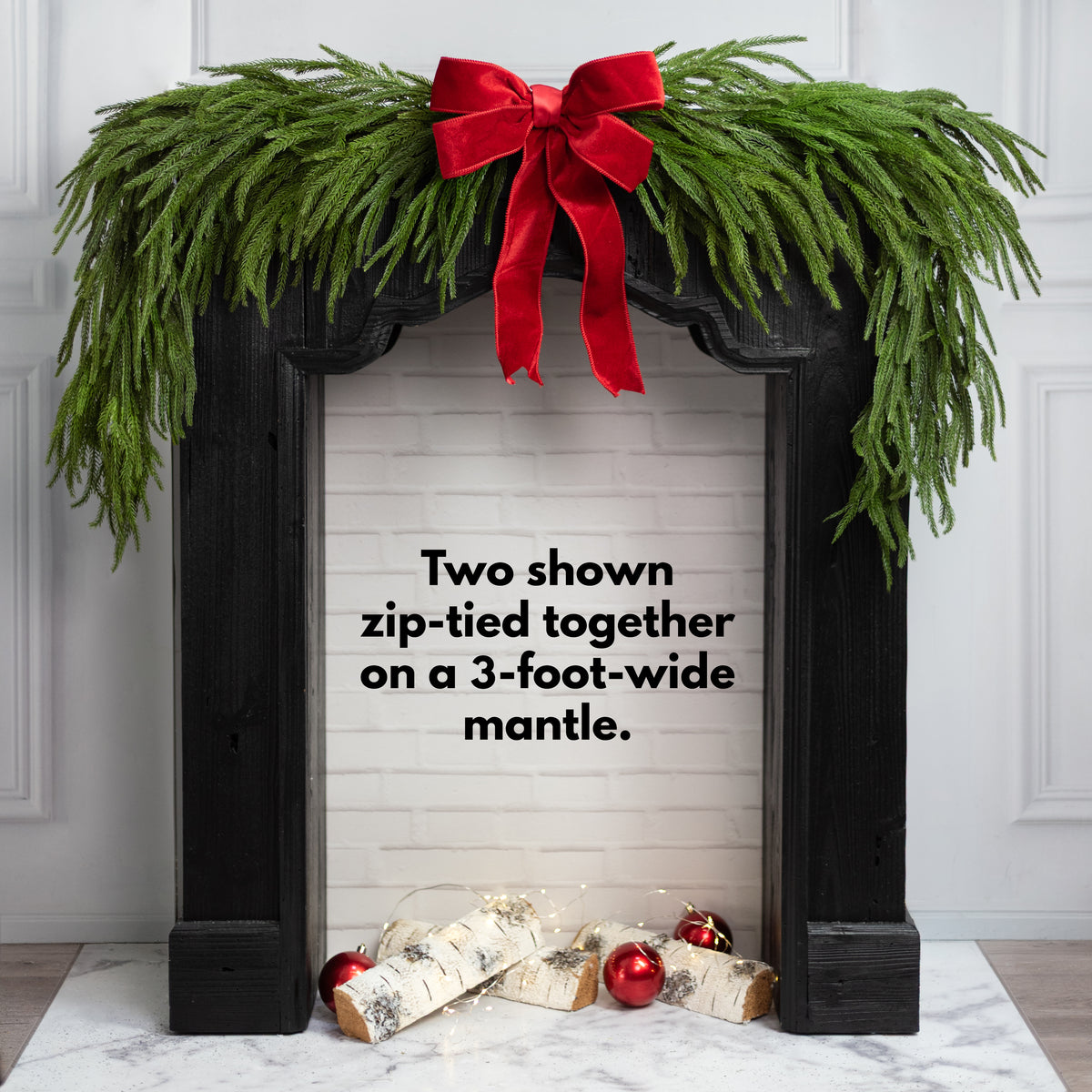 45" Real Touch Norfolk Pine Garland: Dark Green