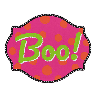 10" Waterproof Accent Sign: Scalloped Dots Boo Pink & Orange