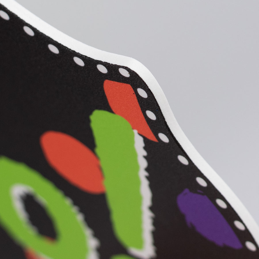 10" Waterproof Accent Sign: Scalloped Dots Boo Black Halloween