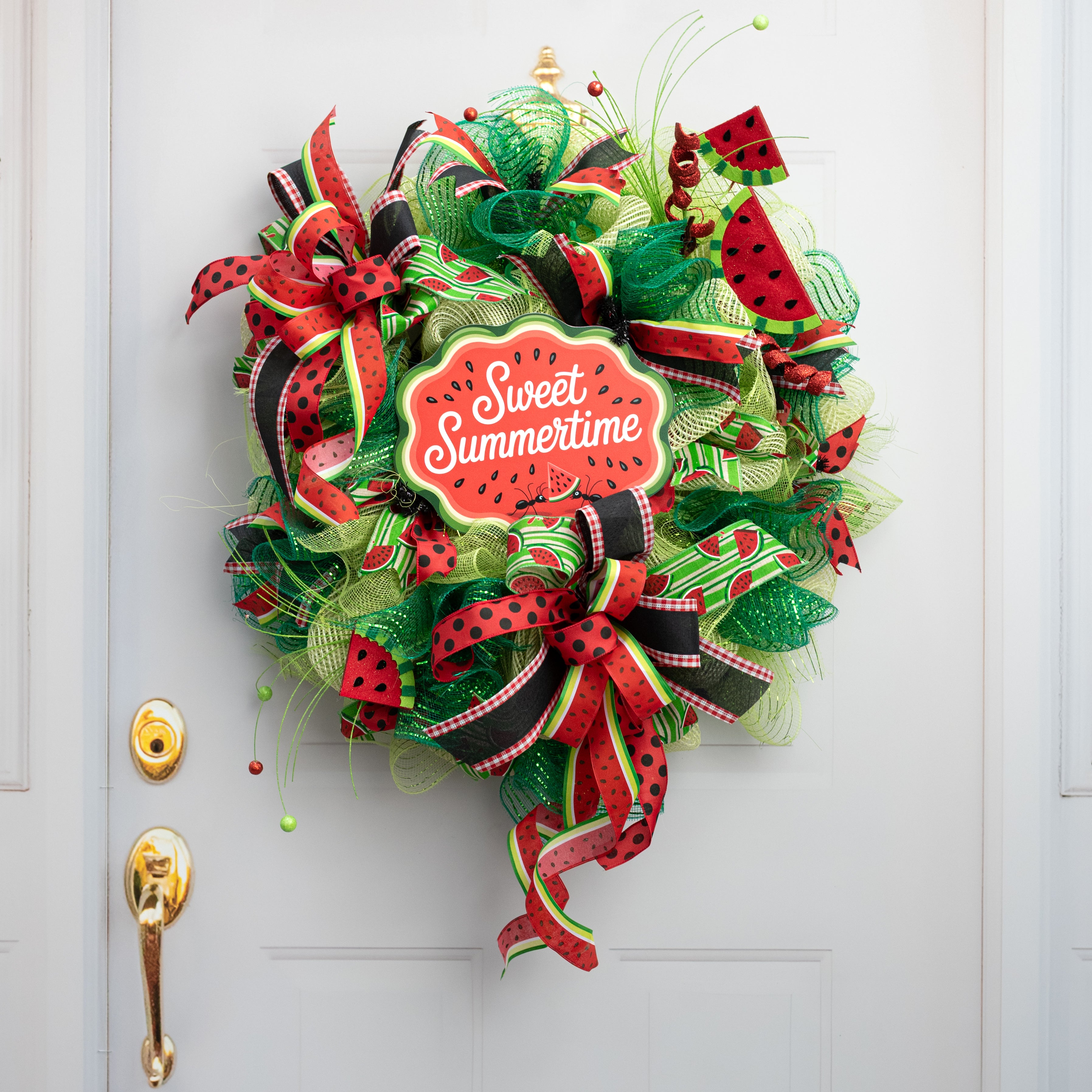 10.5" Scalloped Waterproof Sign: Sweet Summertime Watermelon Ants