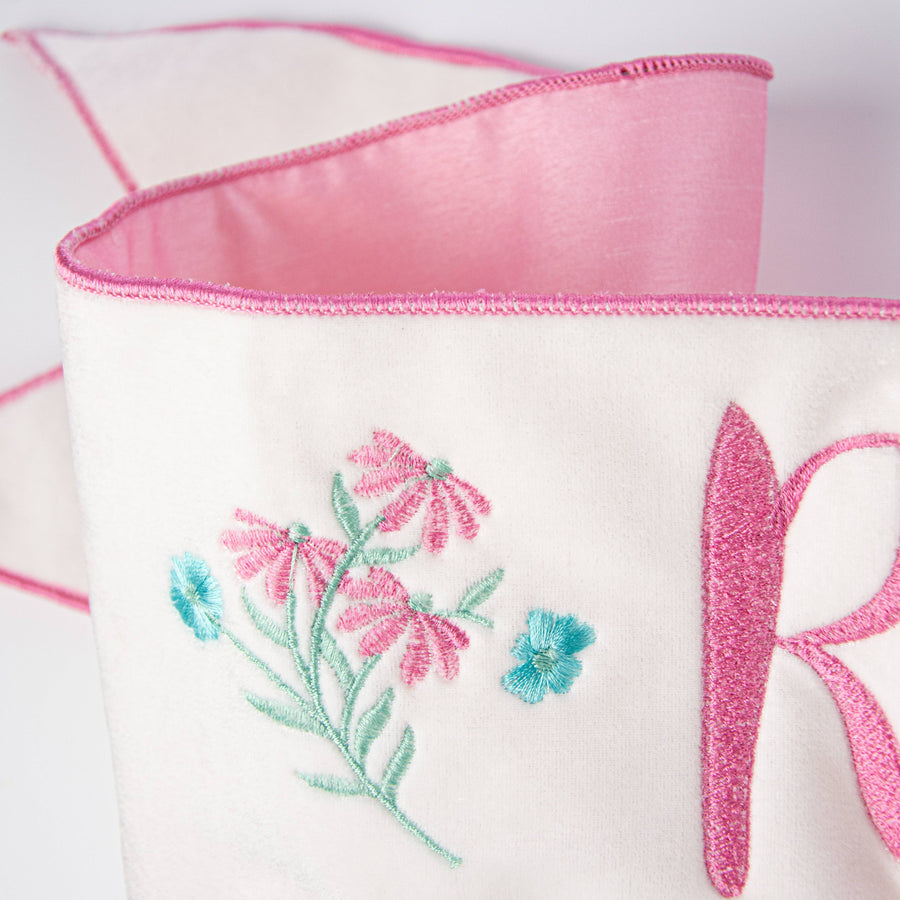 [D Stevens] 6" Velvet Rejoice Pink Backing Banner: White