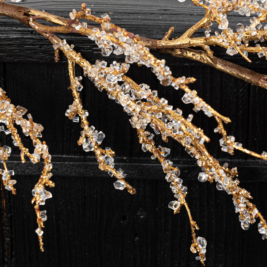 4' Iced Twig Garland: Gold