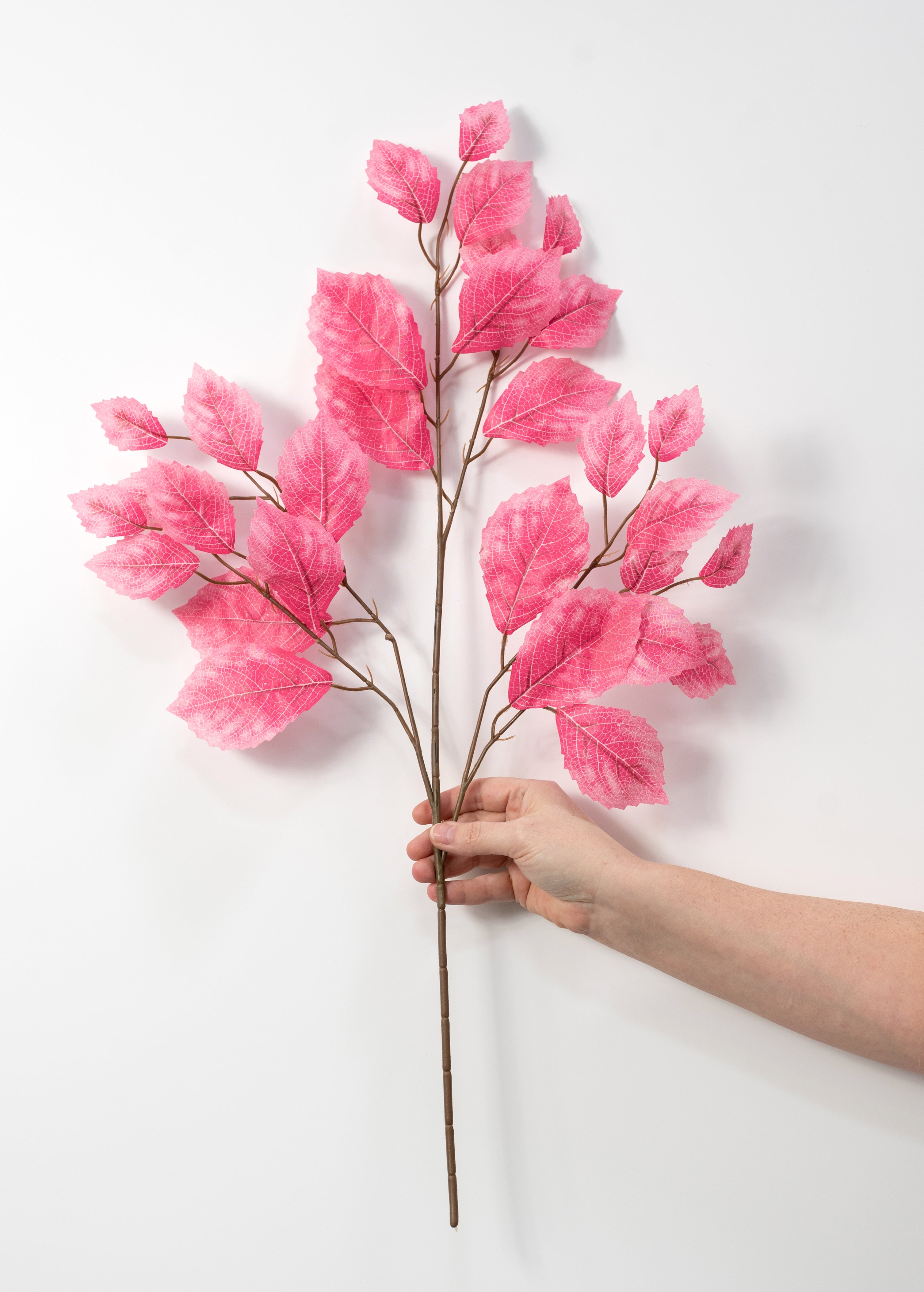 28" Rose Leaf Sprays: Hot Pink (12)
