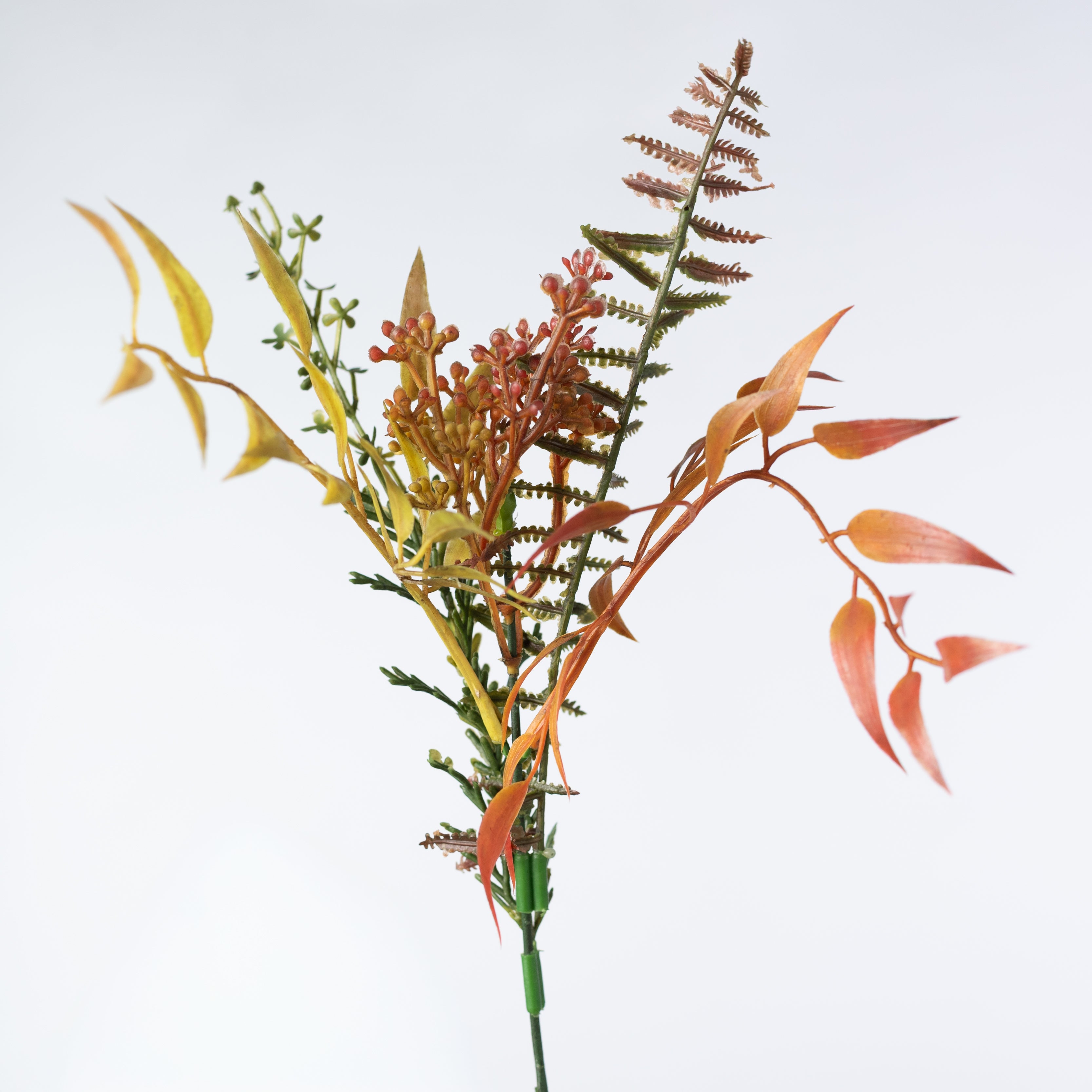 16" Fall Mix Leaf Bush: Rust