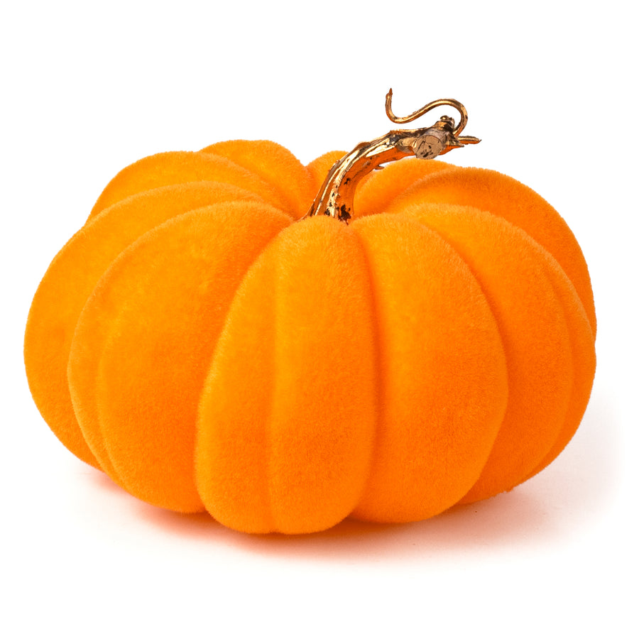 7" Flocked Pumpkin: Orange