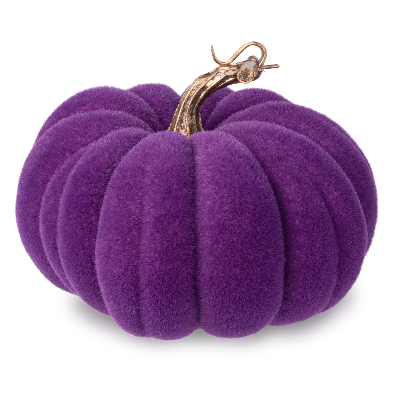 7" Flocked Pumpkin: Purple