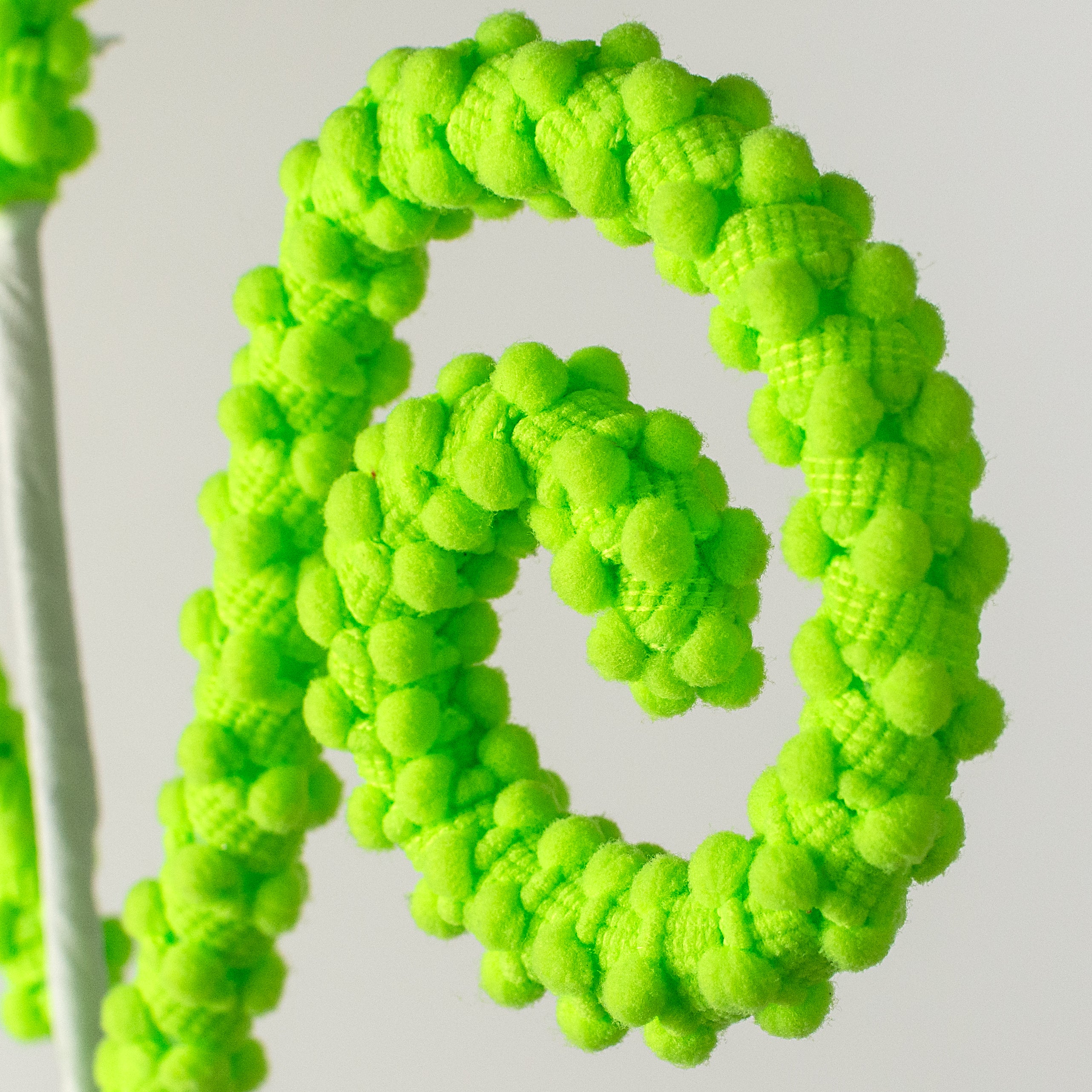 28" Puff Chenille Spiral Curly Spray: Neon Green