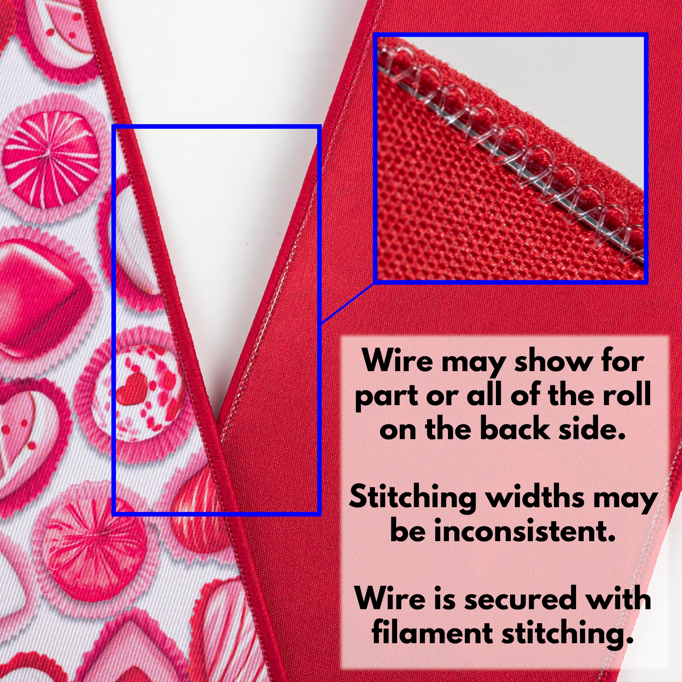 4" Double Sided Fused Valentine Candy Ribbon (10 Yards)