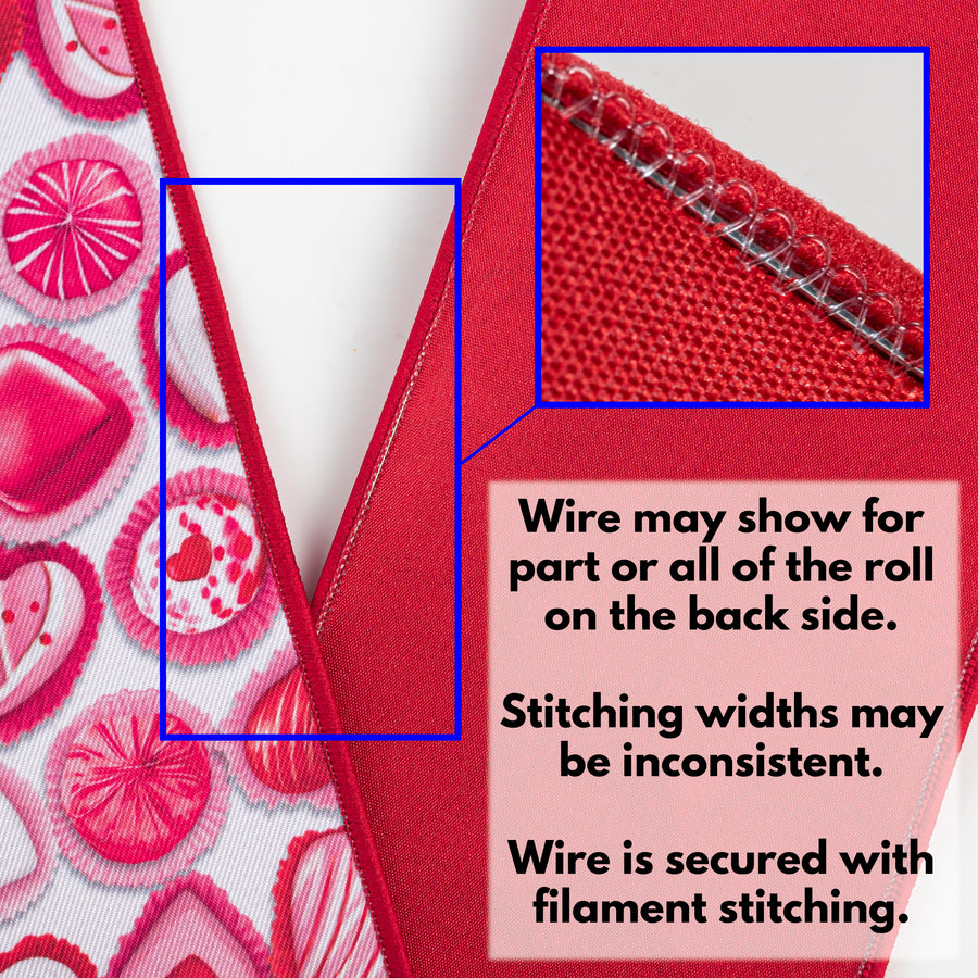 4" Double Sided Fused Valentine Candy Ribbon (10 Yards)