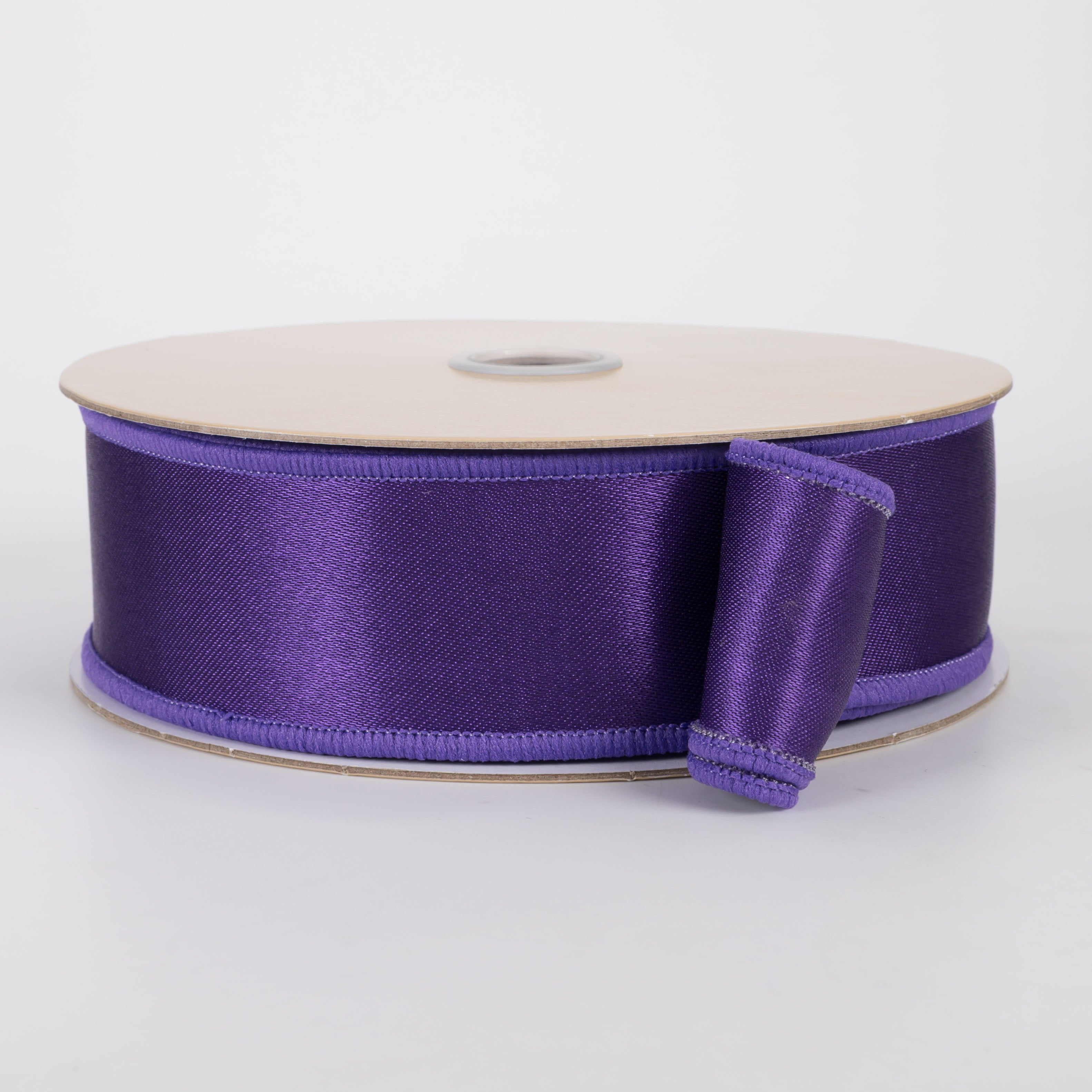 1.5" Double Sided Fused Satin Ribbon: Purple (10 Yards)