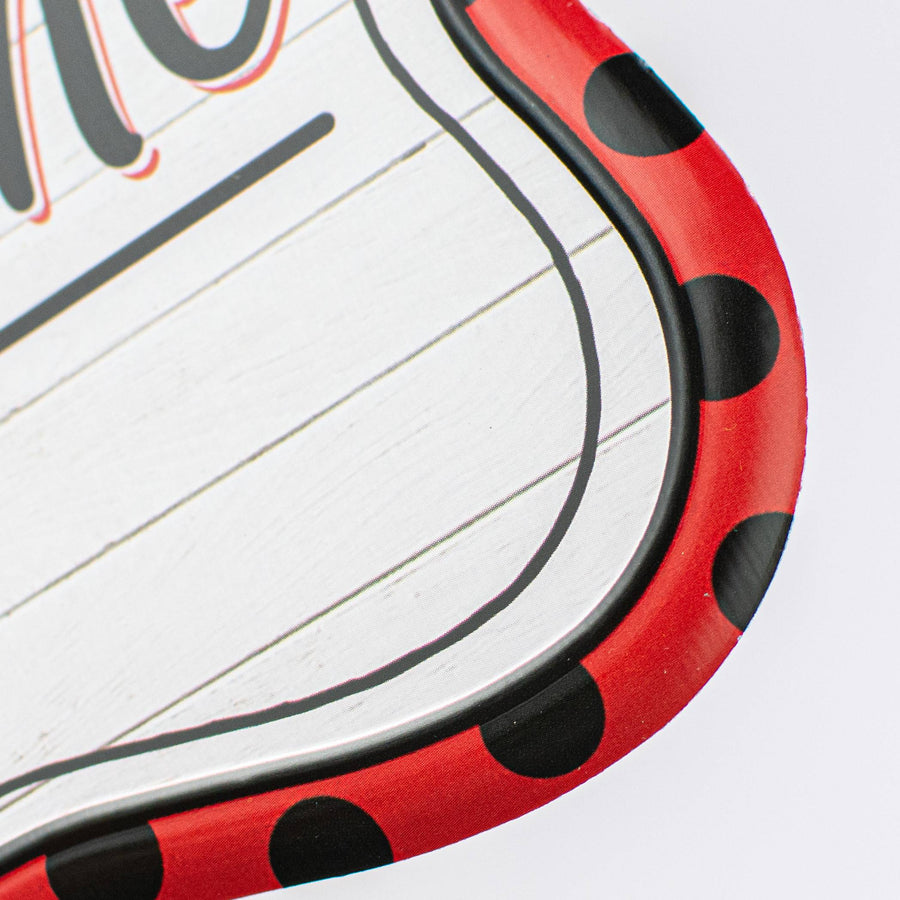 7" Embossed Welcome Ladybug Metal Signs (3)