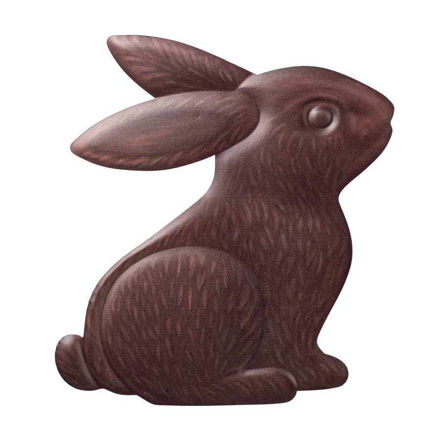 12" Embossed Metal Sign: Chocolate Bunny