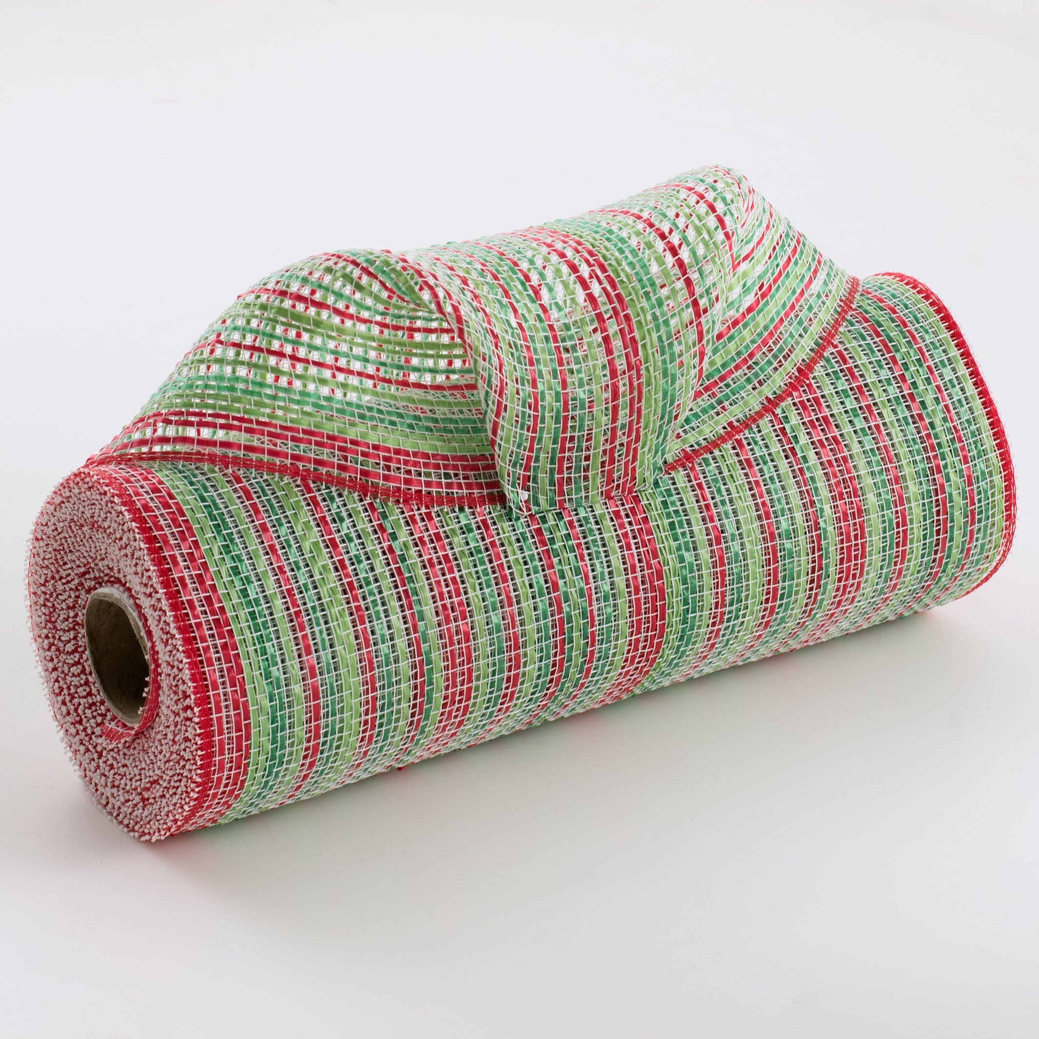 10" Vertical Multicolor Stripe Breeze Mesh: Red & Green