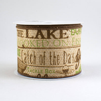 2.5" Gone Fishing Ribbon (10 Yards)