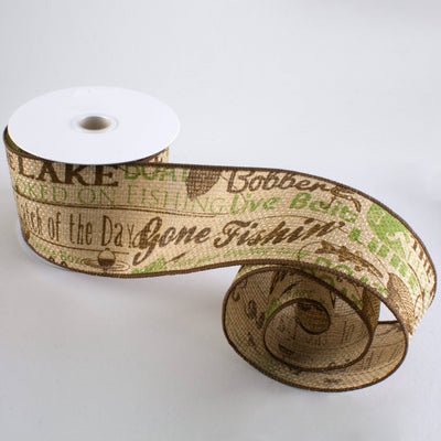 2.5" Gone Fishing Ribbon (10 Yards)