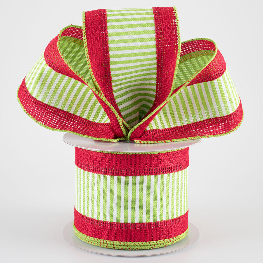 2.5" Pinstripes On Faux Burlap: Christmas (10 Yards)