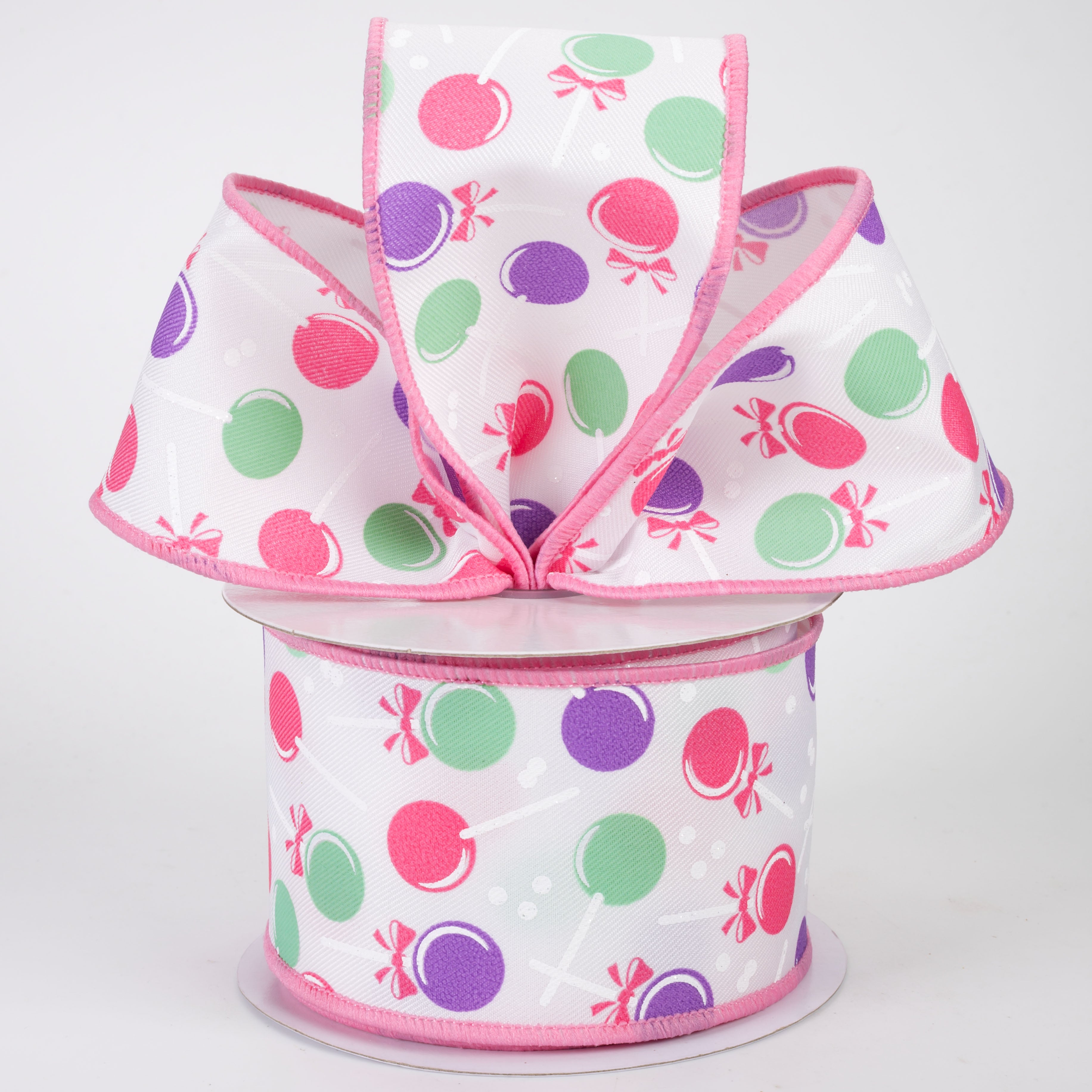 2.5" Lollipops Candy Ribbon: Pastels (10 Yards)