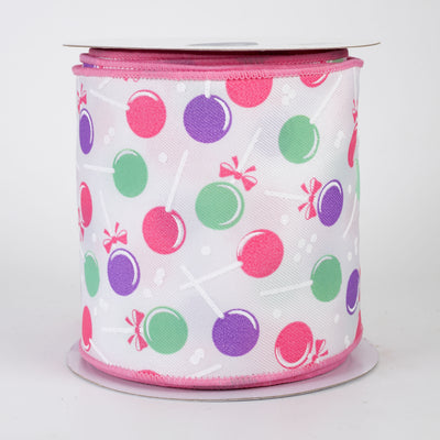 4" Lollipops Candy Ribbon: Pastels (10 Yards)