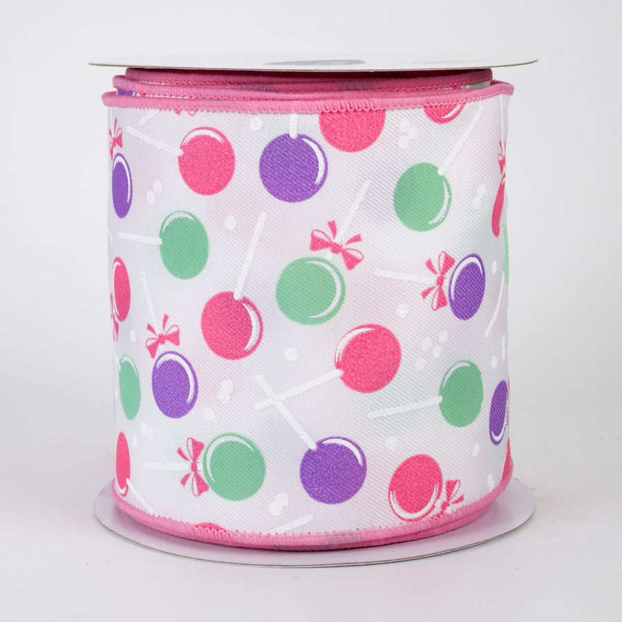 4" Lollipops Candy Ribbon: Pastels (10 Yards)