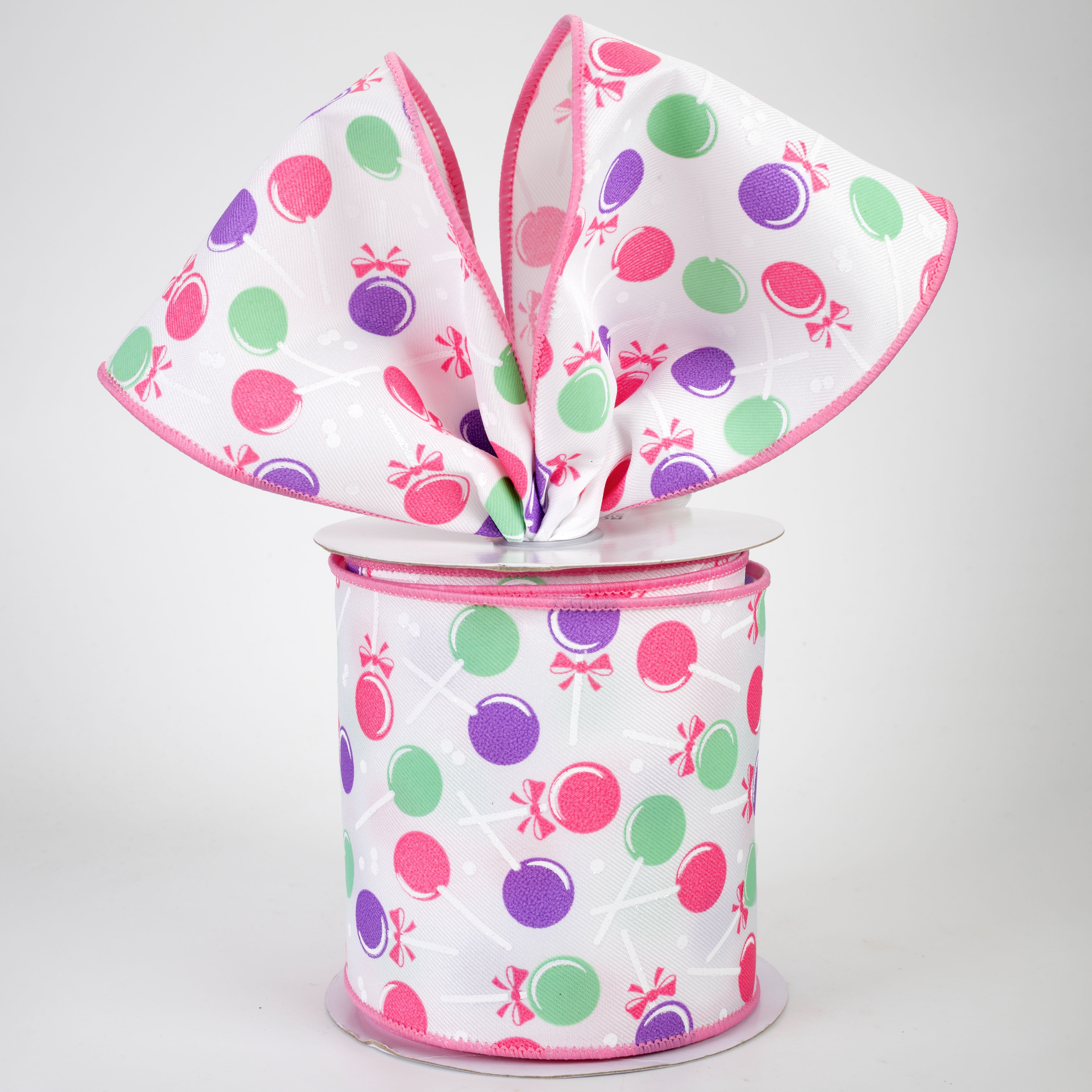 4" Lollipops Candy Ribbon: Pastels (10 Yards)