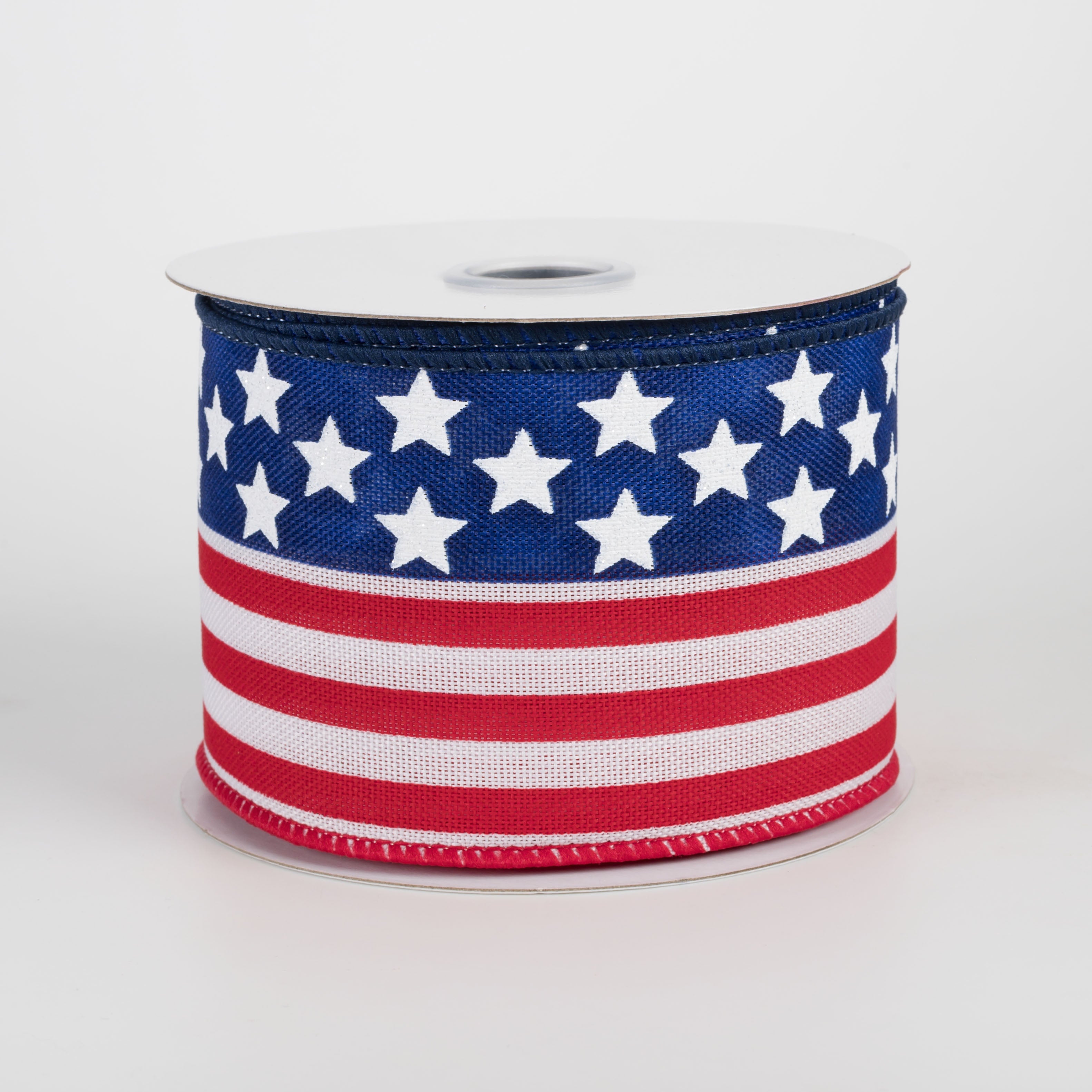 2.5" USA Flag Ribbon: Red, White & Navy Blue (10 Yards)
