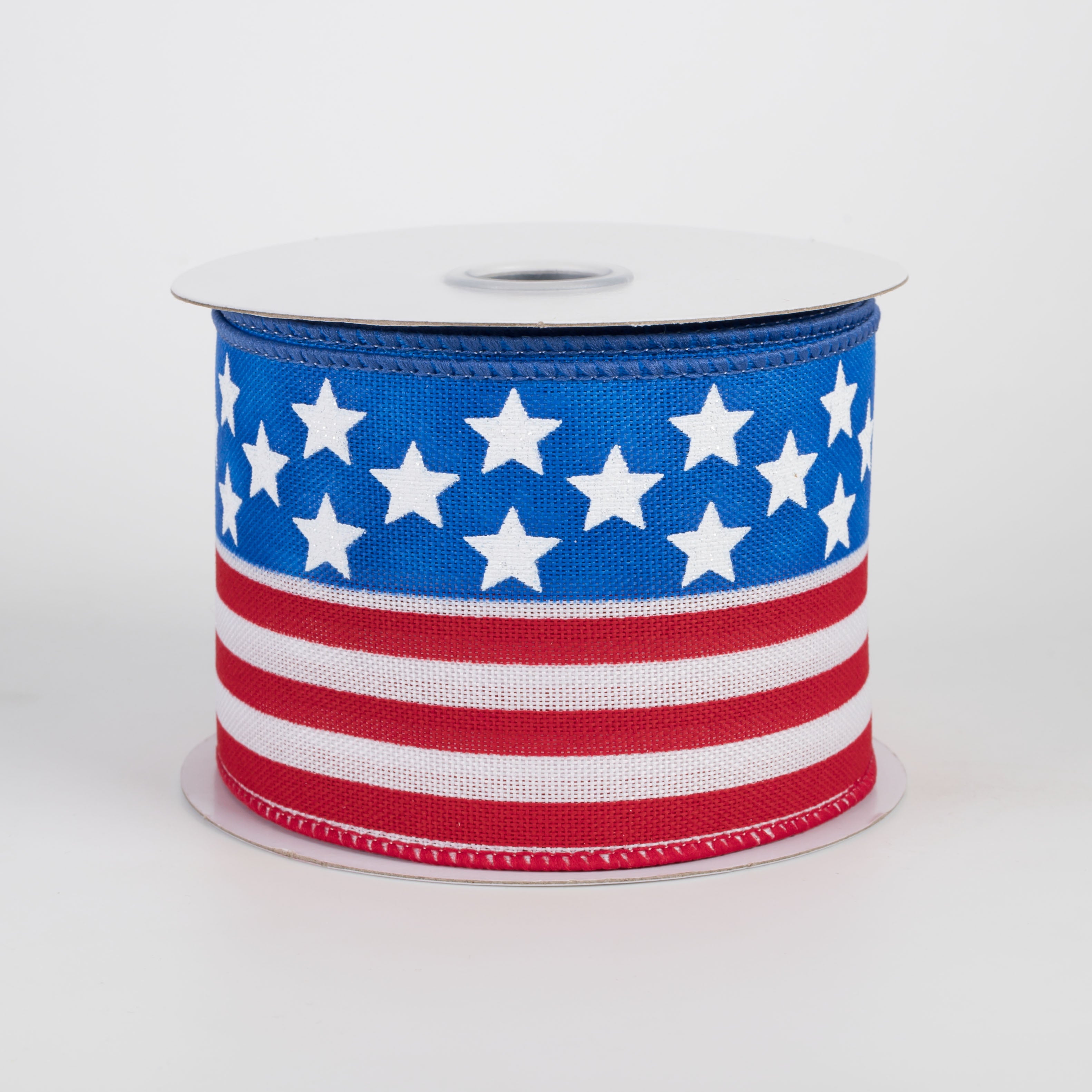 2.5" USA Flag Ribbon: Red, White & Royal Blue (10 Yards)